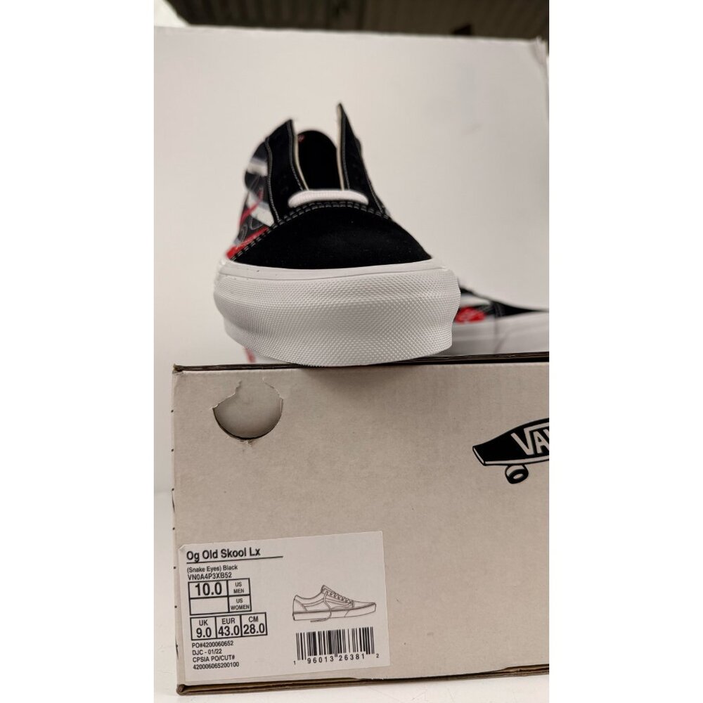 Vans VN0A4P3XB52 S10 Vault OG Old Skool LX Snake Eyes Black Red Dice White Skate - Picture 8 of 10